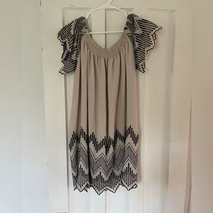 Embroidered Off the Shoulder Dress